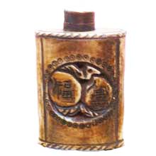 OX BONE CARVED SNUFF BOTTLE WITH LUCKY